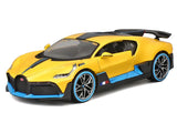 Bugatti Divo Yellow Metallic with Carbon and Blue Accents "Special Edition" 1/24 Diecast Model Car by Maisto