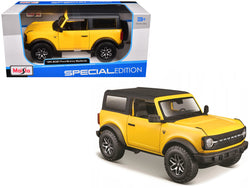 2021 Ford Bronco Badlands Yellow with Black Top "Special Edition" 1/24 Diecast Model by Maisto
