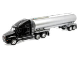 Kenworth T2000 Truck Black with Silver Tanker Trailer "Transporter" Series 1/32 Diecast Model by Welly