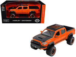 2023 Toyota Tacoma TRD Pro Pickup Truck "Harley Davidson" Orange and Black with Roof Rack "H-D Custom" Series 1/24 Diecast Model by Maisto
