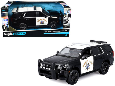 2021 Chevrolet Tahoe "California Highway Patrol" Black and White "Authority" "Maisto Design" Series 1/26 Diecast Model by Maisto
