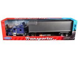 Kenworth W900 Truck Blue with Gray Container 1/32 Diecast Model by Welly