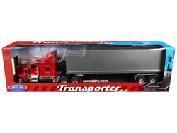 Kenworth W900 Truck Red with Gray Container 1/32 Diecast Model by Welly