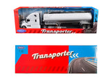 Freightliner Cascadia Truck White with White Tanker Trailer "Transporter" Series 1/32 Diecast Model by Welly
