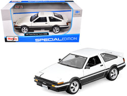 Toyota Sprinter Trueno AE86 RHD (Right Hand Drive) White with Black Stripes "Special Edition" Series 1/24 Diecast Model Car by Maisto