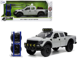 2011 Ford F-150 SVT Raptor Pickup Truck Light Gray with Extra Wheels "Just Trucks" Series 1/24 Diecast Model by Jada