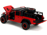 2020 Jeep Gladiator Rubicon Pickup Truck Red with Black Top and Extra Wheels "Just Trucks" Series 1/24 Diecast Model by Jada