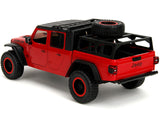 2020 Jeep Gladiator Rubicon Pickup Truck Red with Black Top and Extra Wheels "Just Trucks" Series 1/24 Diecast Model by Jada
