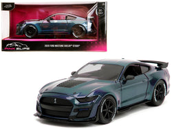 2020 Ford Mustang Shelby GT500 Dark Blue Metallic and Purple Metallic "Pink Slips" Series 1/24 Diecast Model Car by Jada