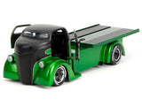 1947 Ford COE Flatbed Truck Green Metallic and Matte Black "Toyo Tires" with Extra Wheels "Just Trucks" Series 1/24 Diecast Model by Jada