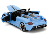 Porsche Carrera GT Convertible Blue with Black Stripes "Pink Slips" Series 1/24 Diecast Model Car by Jada