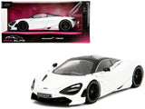 McLaren 720S White Metallic with Black Top "Pink Slips" Series 1/24 Diecast Model Car by Jada