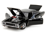 1970 Dodge Charger Black with Race Interior "The Fast and the Furious" (2001) Movie "25 Years of Fast & Furious" Series 1/24 Diecast Model Car by Jada