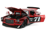 1971 Chevrolet Camaro #71 Red Metallic with Black Stripes "Bigtime Muscle" Series 1/24 Diecast Model Car by Jada