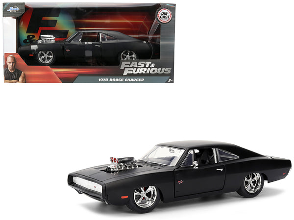 1970 Dodge Charger R/T Matte Black "Fast & Furious" (2009) Movie "Fast & Furious" Series 1/24 Diecast Model Car by Jada