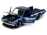 1972 Datsun 620 Pickup Truck Blue Metallic and Cream "JDM Tuners" Series 1/24 Diecast Model by Jada