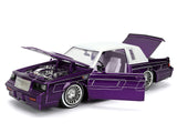 1987 Buick Grand National Candy Purple with Graphics and White Top and Interior "Bigtime Muscle" Series 1/24 Diecast Model Car by Jada