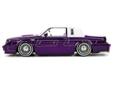 1987 Buick Grand National Candy Purple with Graphics and White Top and Interior "Bigtime Muscle" Series 1/24 Diecast Model Car by Jada