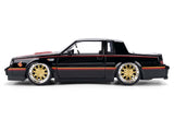 1987 Buick Grand National Black with Matte Red Hood and Stripes "Bigtime Muscle" Series 1/24 Diecast Model Car by Jada