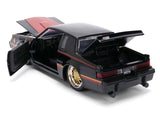 1987 Buick Grand National Black with Matte Red Hood and Stripes "Bigtime Muscle" Series 1/24 Diecast Model Car by Jada