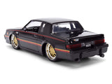 1987 Buick Grand National Black with Matte Red Hood and Stripes "Bigtime Muscle" Series 1/24 Diecast Model Car by Jada