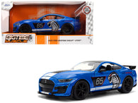 2020 Ford Mustang Shelby GT500 #65 "Ford Performance" Blue with Black Top and White Stripes "Bigtime Muscle" Series 1/24 Diecast Model Car by Jada