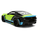 2026 Ford Mustang RTR Spec 5-D Lime Green with Black Top and Graphics "Hyper-Spec" Series 1/24 Diecast Model Car by Jada