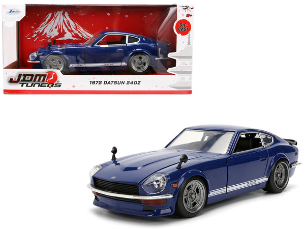 1972 Datsun 240Z Blue with White Stripes "JDM Tuners" Series 1/24 Diecast Model Car by Jada