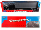 Peterbilt 379 Truck Black with Silver Container "Transporter" Series 1/32 Diecast Model by Welly
