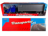Peterbilt 379 Truck Blue Metallic with Silver Container "Transporter" Series 1/32 Diecast Model by Welly