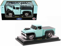 1956 Ford F-100 Pickup Truck Light Blue and Black Limited Edition to 6250 pieces Worldwide 1/24 Diecast Model by M2 Machines