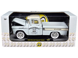 1958 Chevrolet Apache Cameo Pickup Truck "Mooneyes" Light Gray with White Top Limited Edition to 6650 pieces Worldwide 1/24 Diecast Model by M2 Machines