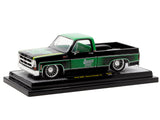 1976 GMC Sierra Grande 15 Pickup Truck "Quaker State" Black with Green Top Graphics and Interior Limited Edition to 6650 pieces Worldwide 1/24 Diecast Model by M2 Machines