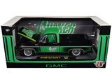 1976 GMC Sierra Grande 15 Pickup Truck "Quaker State" Black with Green Top Graphics and Interior Limited Edition to 6650 pieces Worldwide 1/24 Diecast Model by M2 Machines