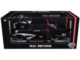 1957 Chevrolet 150 Sedan "Maj. Bruiser" Matte Black with Red Stripe and Shark Mouth Graphics Limited Edition to 6650 pieces Worldwide 1/24 Diecast Model Car by M2 Machines