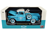 1958 Chevrolet Apache Stepside Pickup Truck "Chevrolet Service" Light Blue with White Top Limited Edition to 6650 pieces Worldwide 1/24 Diecast Model by M2 Machines