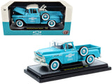 1958 Chevrolet Apache Stepside Pickup Truck "Chevrolet Service" Light Blue with White Top Limited Edition to 6650 pieces Worldwide 1/24 Diecast Model by M2 Machines