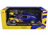 1970 Ford Mustang BOSS 429 Blue Metallic with Flame Graphics Limited Edition to 6,650 pieces Worldwide 1/24 Diecast Model Car by M2 Machines