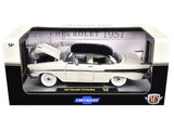 1957 Chevrolet 210 Hardtop White with a Black Top and White and Black Interior Limited Edition to 6650 pieces Worldwide 1/24 Diecast Model Car by M2 Machines