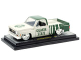 1973 Chevrolet Cheyenne 10 Pickup Truck "Quaker State" Beige and Green Limited Edition to 9600 pieces Worldwide 1/24 Diecast Model by M2 Machines