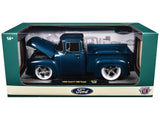 1956 Ford F-100 Pickup Truck Blue Metallic Limited Edition to 6650 pieces Worldwide 1/24 Diecast Model by M2 Machines