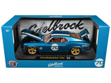 1970 Ford Mustang Sportsroof #70 Blue Metallic with White Stripes Limited Edition to 4050 pieces Worldwide 1/24 Diecast Model Car by M2 Machines