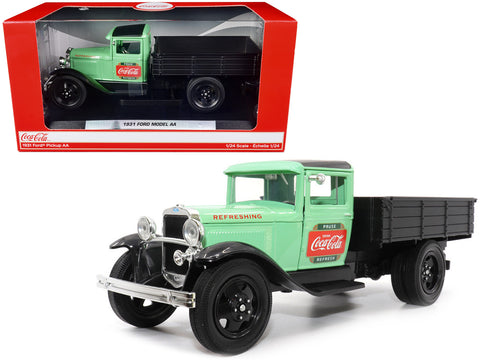 1931 Ford Model AA Pickup Truck Light Green and Black "Pause. Refresh. Drink Coca-Cola" 1/24 Diecast Model by Motor City Classics