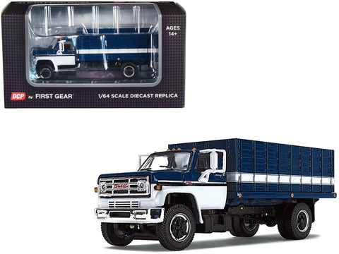1970s GMC 6500 Grain Truck Blue and White 1/64 Diecast Model by DCP/First Gear