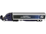 Freightliner Fifth Generation Cascadia Raised Roof Sleeper & 53' Utility Trailer with Skirts Midnight Blue 1/64 Diecast Model by DCP/First Gear