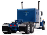 Peterbilt 351 with 63" Flat Top Sleeper and 40' Vintage Trailer with Reefer "Western Distributing" Blue Metallic and White 1/64 Diecast Model by DCP/First Gear