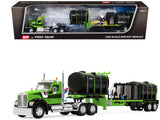 Kenworth W900 Day Cab with Demco 42' Liquid Fertilizer Tender Trailer Green and Black 1/64 Diecast Model by DCP/First Gear