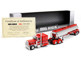 Peterbilt 389X with 63” Flat Top Sleeper and Heil Fuel Tank Trailer "Wayne Transports" Red with Black Stripes "Big Rigs Series II #1" 1/64 Diecast Model by DCP/First Gear