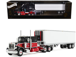 Peterbilt 359 with 60" Vintage Sleeper and 40' Vintage Refrigerated Trailer "Pirkle Refrigerated Freight Lines" Red and Black "Legacy Series" #1 1/64 Diecast Model by DCP/First Gear