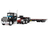 Ford LTL 9000 Day Cab and Landoll 440B-50CA Traveling Axle Trailer "Cappello Heavy Transport" Black with Blue Hood "Legacy" Series #3 1/64 Diecast Model by DCP/First Gear